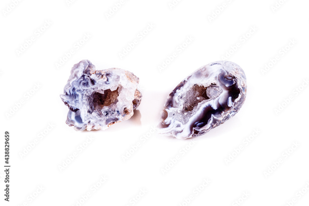 Macro mineral stone agate bud on white background Macro mineral stone agate bud on white background