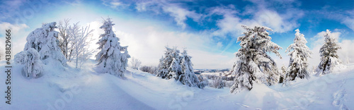 Wasserkuppe im Schnee - 360 Grad Panorama