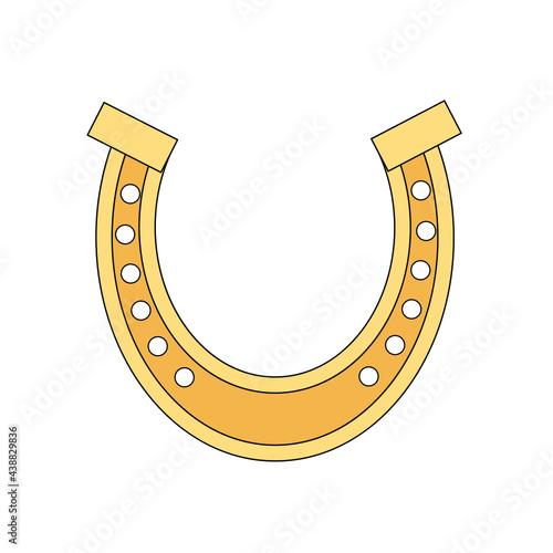 golden horseshoe isolated on white background