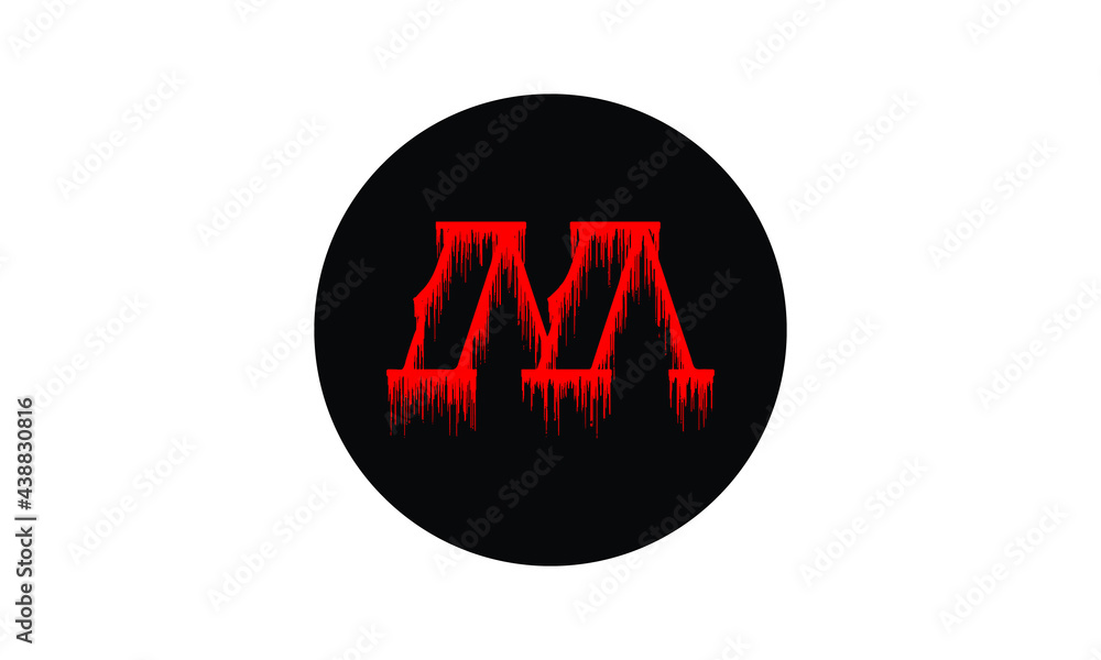 M melted letter logo design. typography vector art M melted letter logo design. typography vector art
