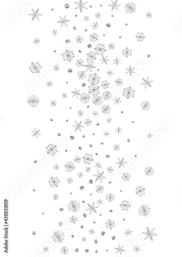 Silver Dot Background White Vector. Snow Ice Texture. Luminous Snowflake Isolated. Grey Drop Illustration.