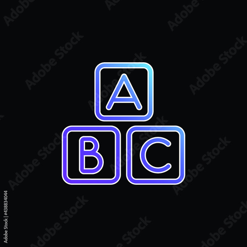 ABC Squares blue gradient vector icon