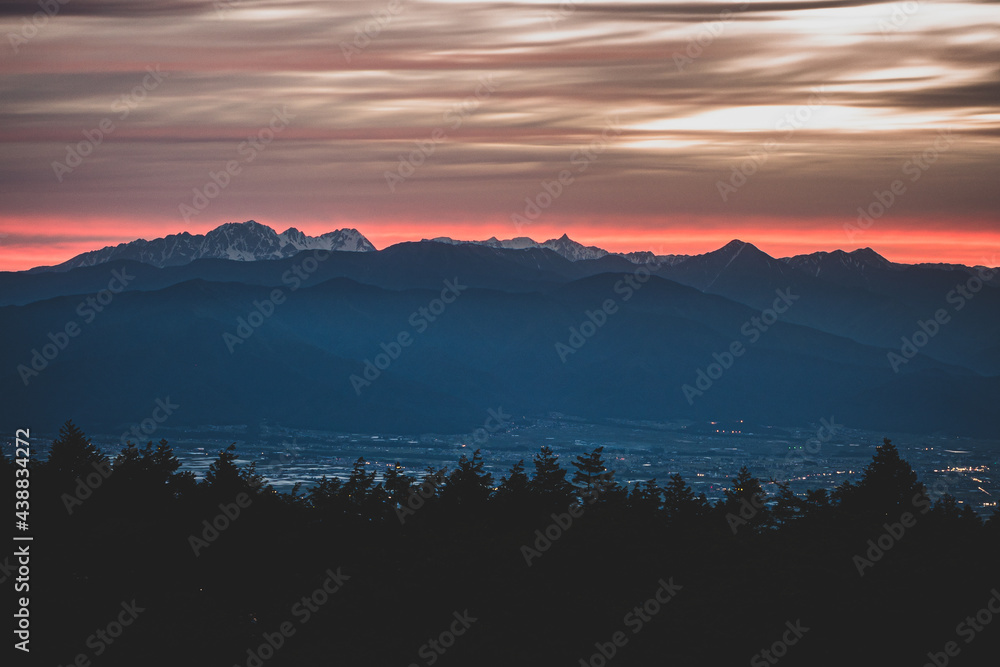 Fototapeta premium sunset in japan alps