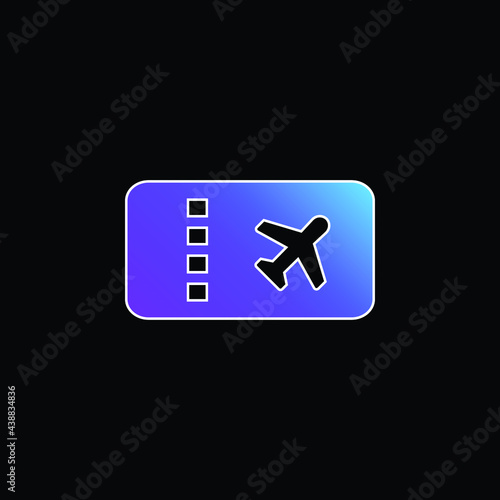 Airplane Ticket blue gradient vector icon
