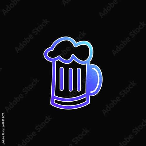 Beer Jar Hand Drawn Outline blue gradient vector icon