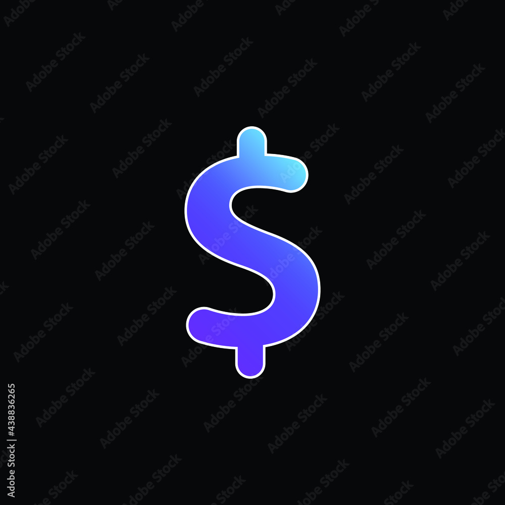 Big Dollar Sign blue gradient vector icon Big Dollar Sign blue gradient vector icon