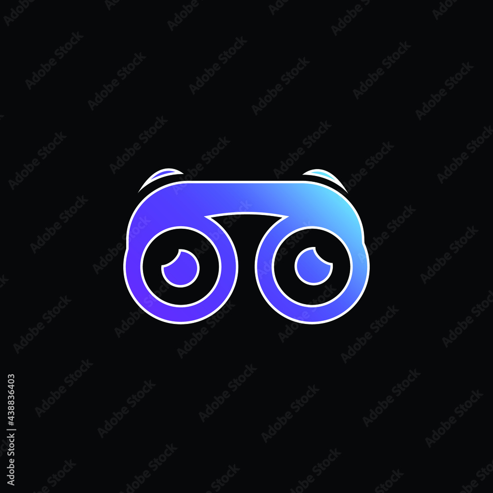 Binoculars With Eyes blue gradient vector icon Binoculars With Eyes blue gradient vector icon