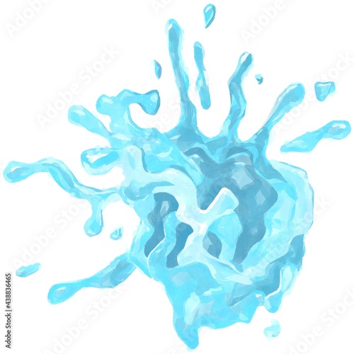 Water drop splash. Blue spl...