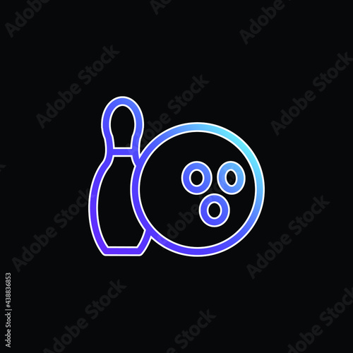 Bowling Ball And Pin blue gradient vector icon