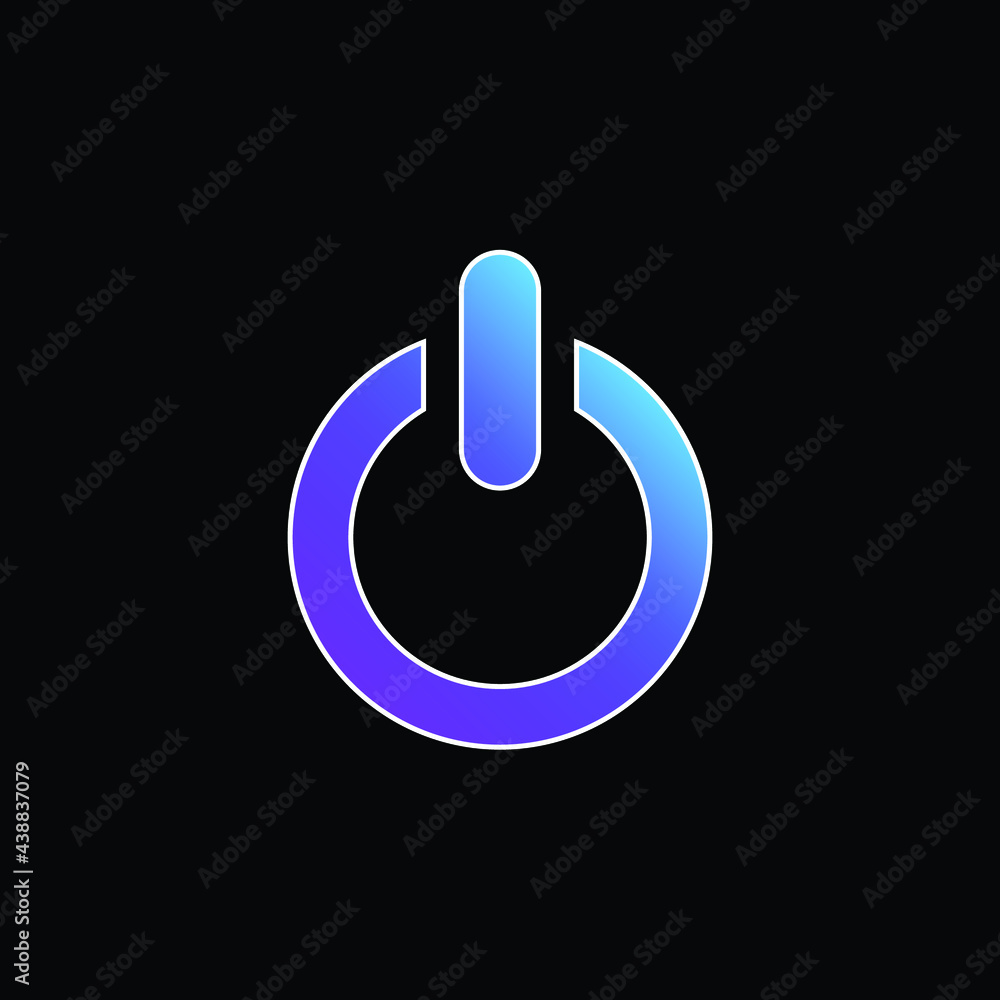 Big Power Button blue gradient vector icon Big Power Button blue gradient vector icon
