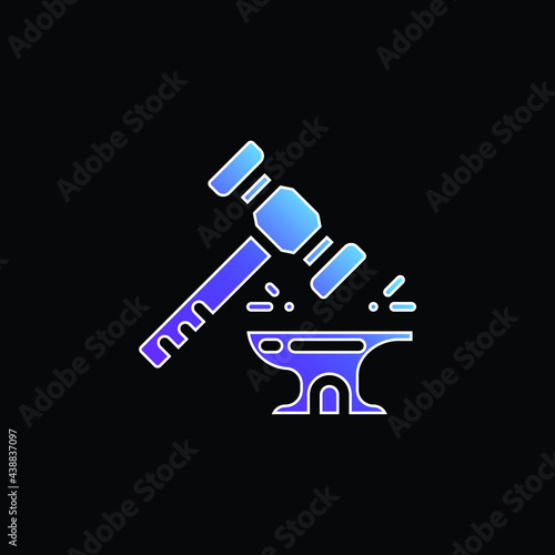 Blacksmith blue gradient vector icon