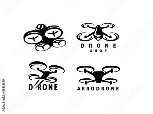 Drone logo template vector set