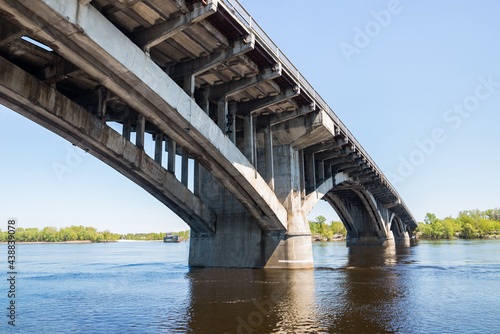 Big bridge over the Dnieper river in the city of Kiev