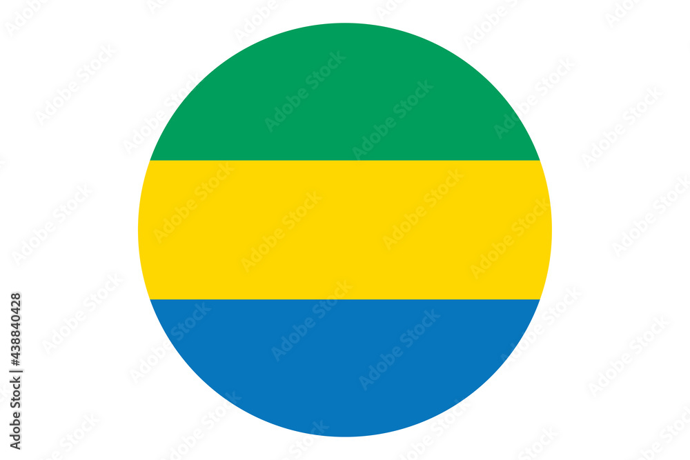 Circle flag vector of Gabon on white background. Circle flag vector of Gabon on white background.