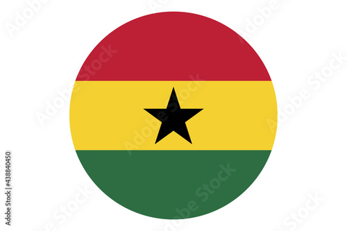 Circle flag vector of Ghana on white background. Free Download Circle flag vector of Ghana on white background. - GFXLoad