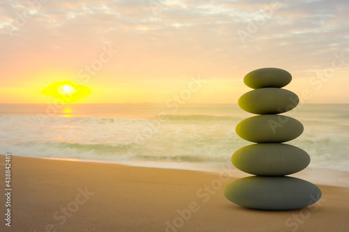 Natural stones  pebbles  marble on white background. Illustration for advertising products. 3D render.