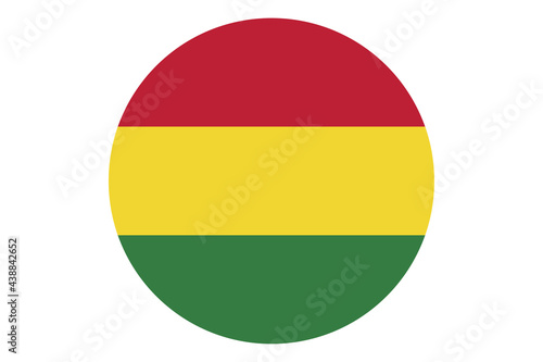 Circle flag vector of Bolivia on white background.