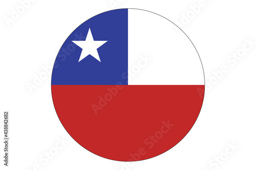 Circle flag vector of Chile on white background. Free Download Circle flag vector of Chile on white background. - GFXLoad
