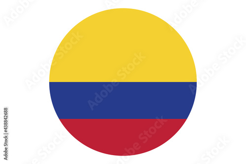 Circle flag vector of Colombia on white background.