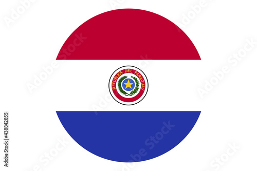Circle flag vector of Paraguay on white background.