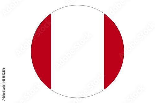 Circle flag vector of Peru on white background.