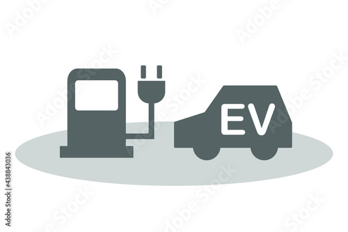 電気自動車のアイコン　ベクター