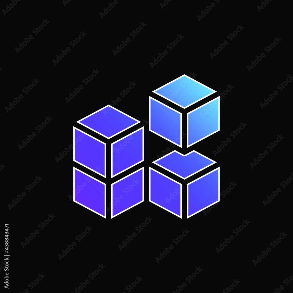 3d Cube blue gradient vector icon 3d Cube blue gradient vector icon