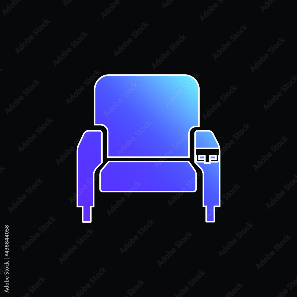 Armchair blue gradient vector icon Armchair blue gradient vector icon