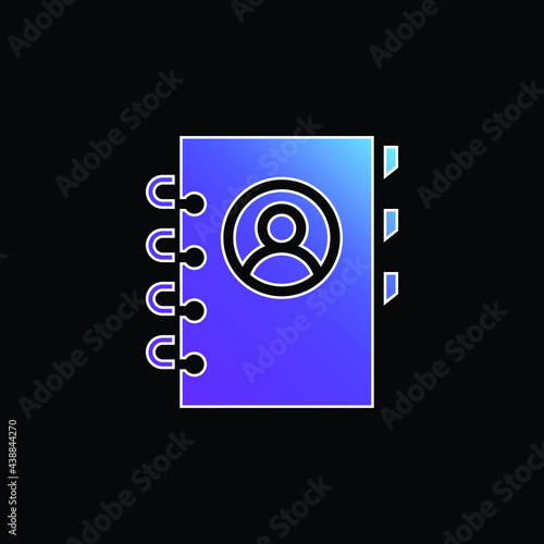 Addressbook blue gradient vector icon