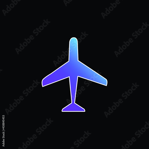 Airplane blue gradient vector icon