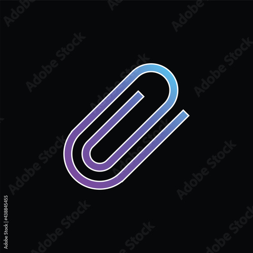 Attach Paperclip Symbol blue gradient vector icon