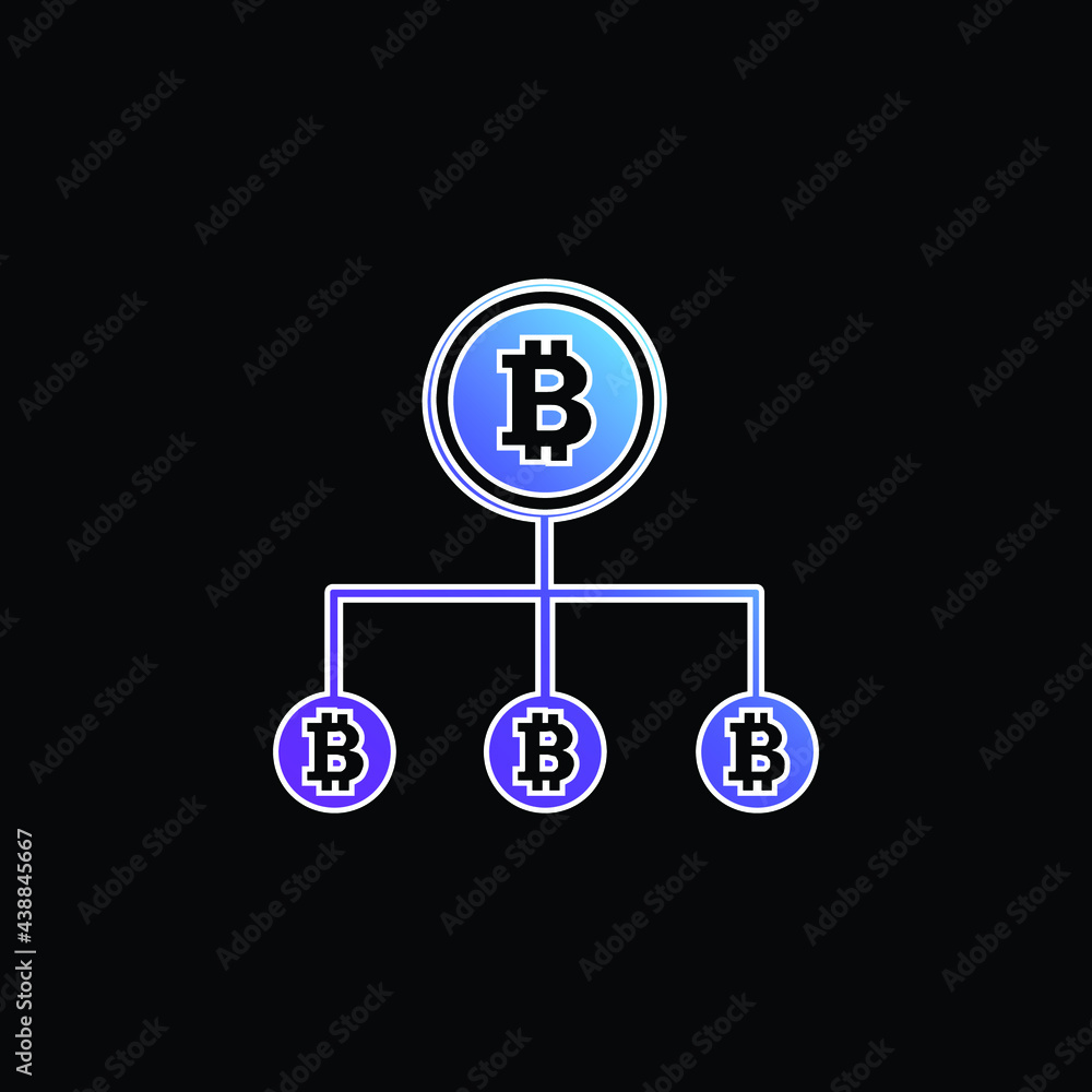 Bitcoin Down Line Graphic blue gradient vector icon Bitcoin Down Line Graphic blue gradient vector icon