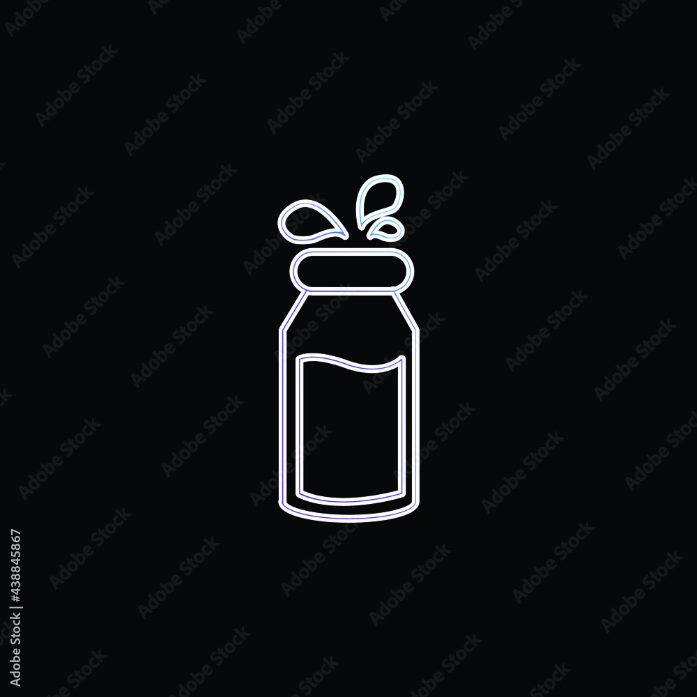Bottle Of Milk With Droplets blue gradient vector icon Bottle Of Milk With Droplets blue gradient vector icon