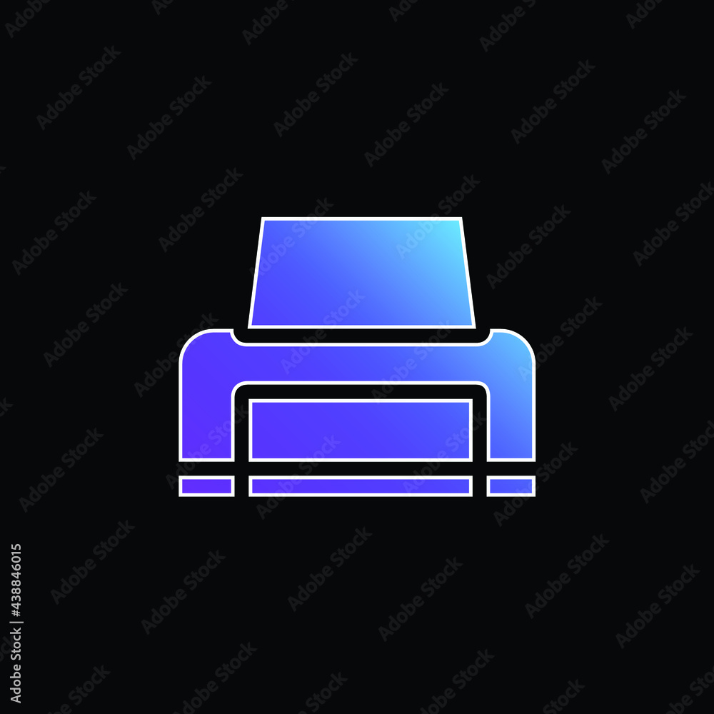 Black Printer blue gradient vector icon Black Printer blue gradient vector icon