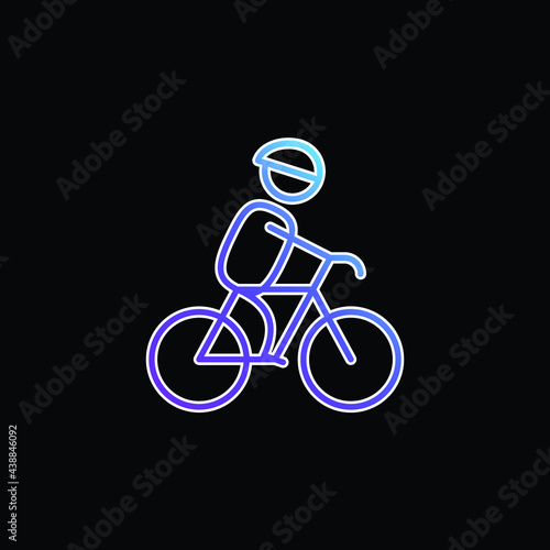 Biker With Helmet blue gradient vector icon