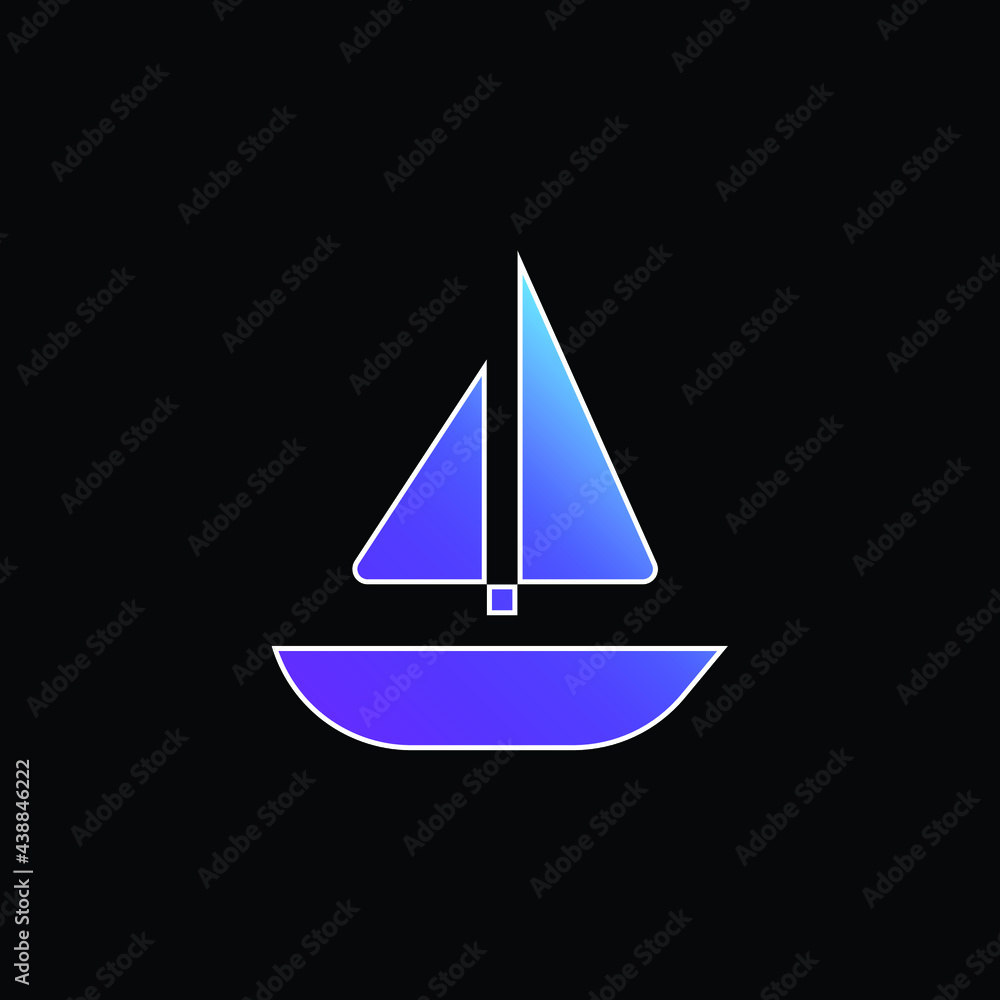 Boat blue gradient vector icon Boat blue gradient vector icon