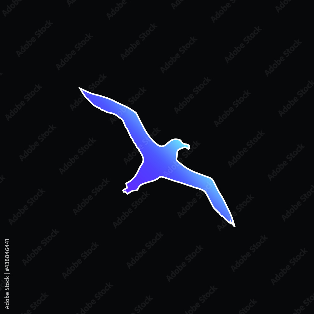 Bird Albatross Flying Shape blue gradient vector icon Bird Albatross Flying Shape blue gradient vector icon