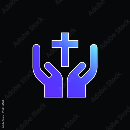 Bless blue gradient vector icon