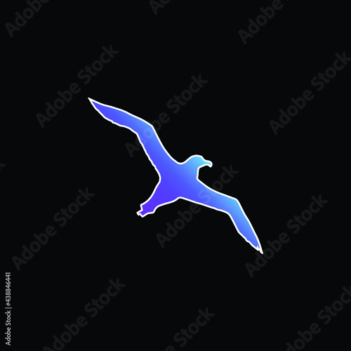 Bird Albatross Flying Shape blue gradient vector icon © LIGHTFIELD STUDIOS