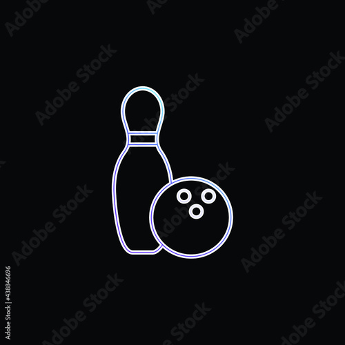 Bowling Bowl And Ball Outline blue gradient vector icon