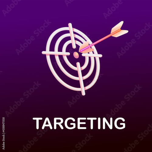 target and arrow perspective 3d style. for targeting concept. Target Icon vector for web site Computer and mobile vector.
