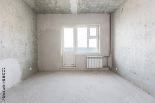 interior of the apartment without decoration in gray colors