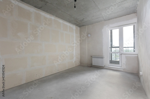 interior of the apartment without decoration in gray colors
