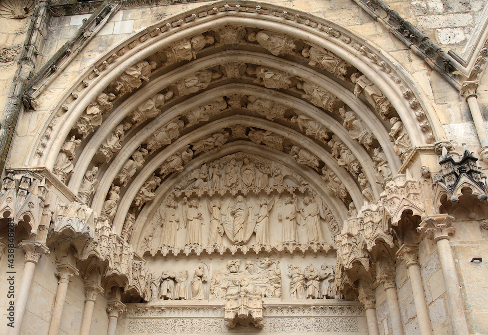 Bourges, France. Main portal of the Cathédrale Saint-Étienne de Bourges, XIII cent. (Unesco list)