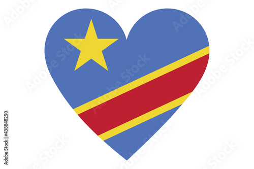 Heart flag vector of Republic of the Congo on white background. Free Download Heart flag vector of Republic of the Congo on white background. - GFXLoad