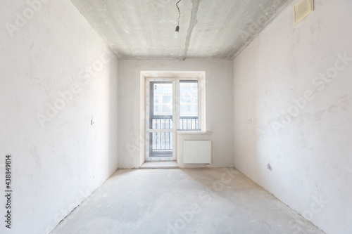 interior of the apartment without decoration in gray colors