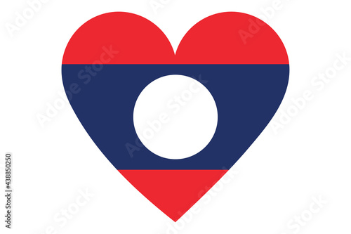 Heart flag vector of Laos on white background. Free Download Heart flag vector of Laos on white background. - GFXLoad