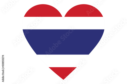 Heart flag vector of Thailand on white background.