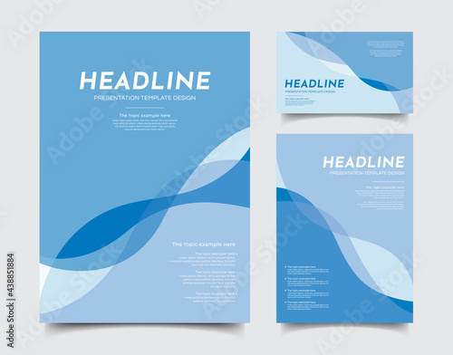 Blue elements presentation templates set for business company profile, annual report, brochures, flyers, presentations, leaflet, magazine, book .and a4 size scale