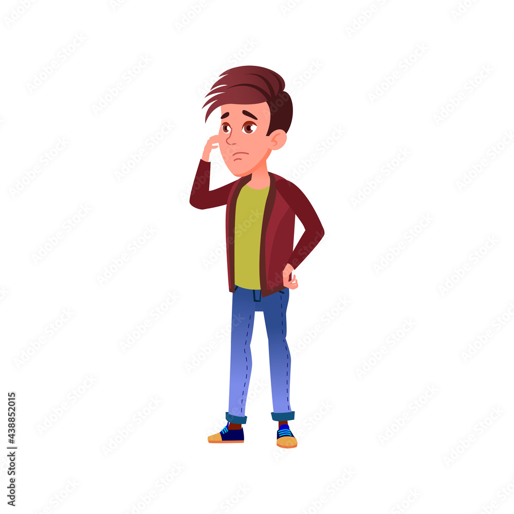 sad boy thinking how resolve problem cartoon vector. sad boy thinking how resolve problem character. isolated flat cartoon illustration sad boy thinking how resolve problem cartoon vector. sad boy thinking how resolve problem character. isolated flat cartoon illustration